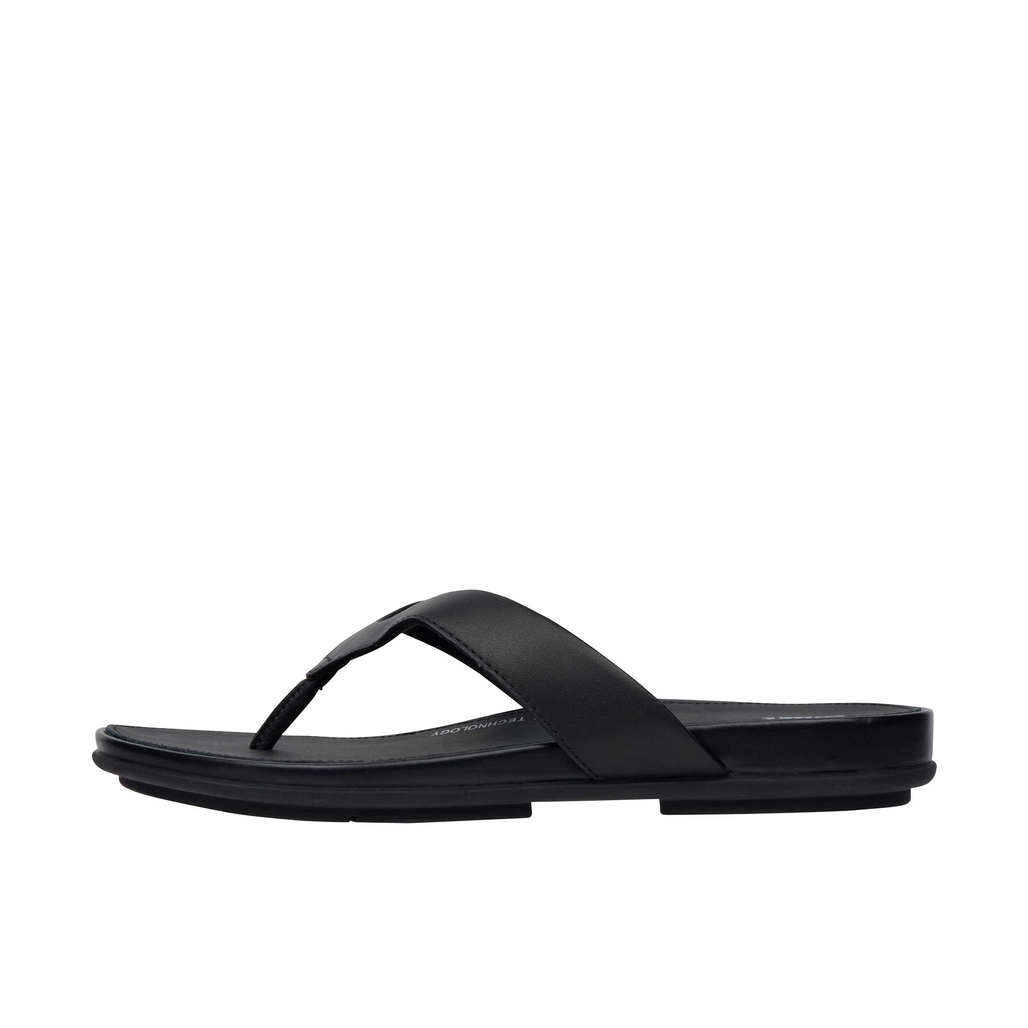 FitFlop Gracie Leather Flip-Flops Black for Women