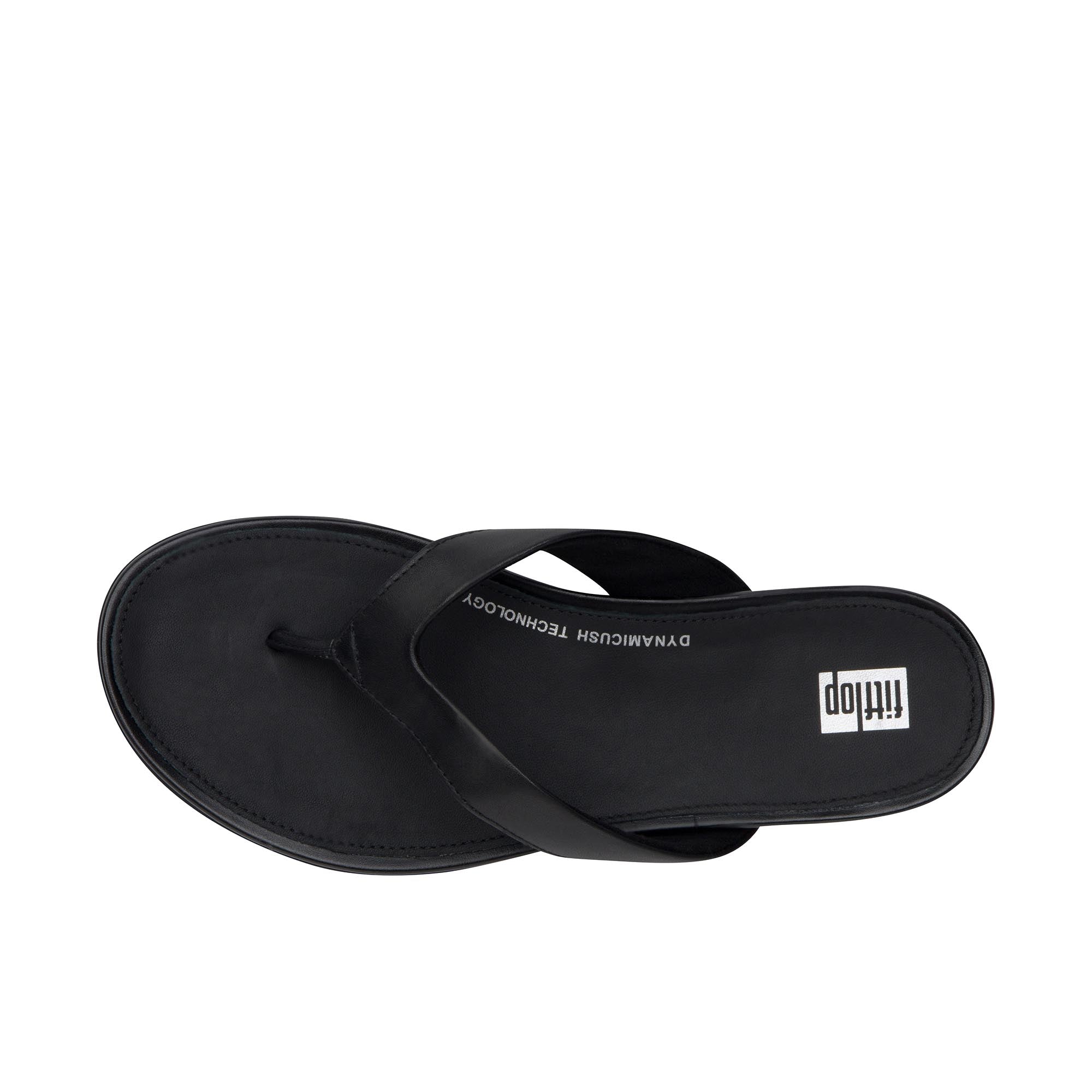 FitFlop Gracie Leather Flip-Flops Black for Women