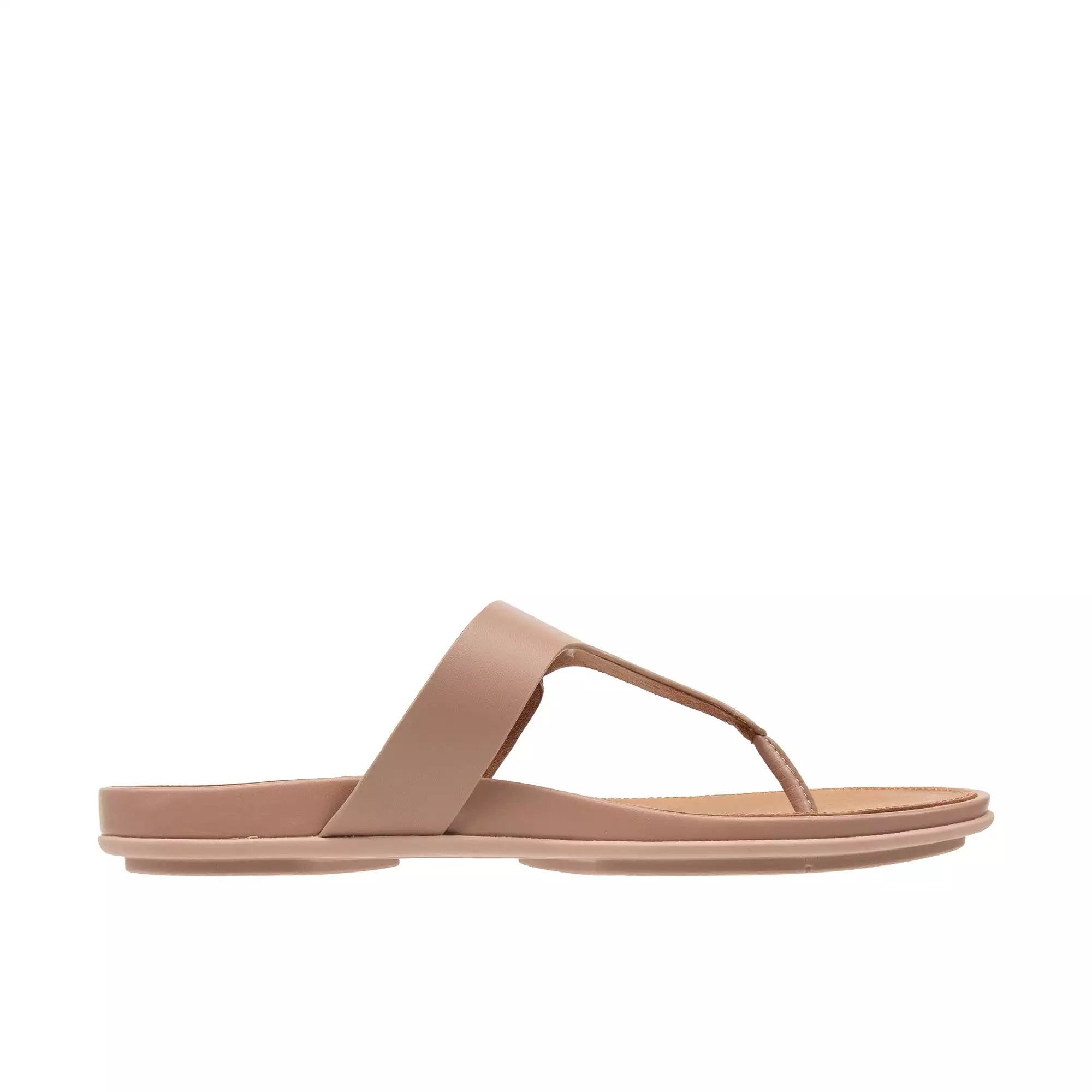 FitFlop Gracie Leather Toe Post Sandals - Beige