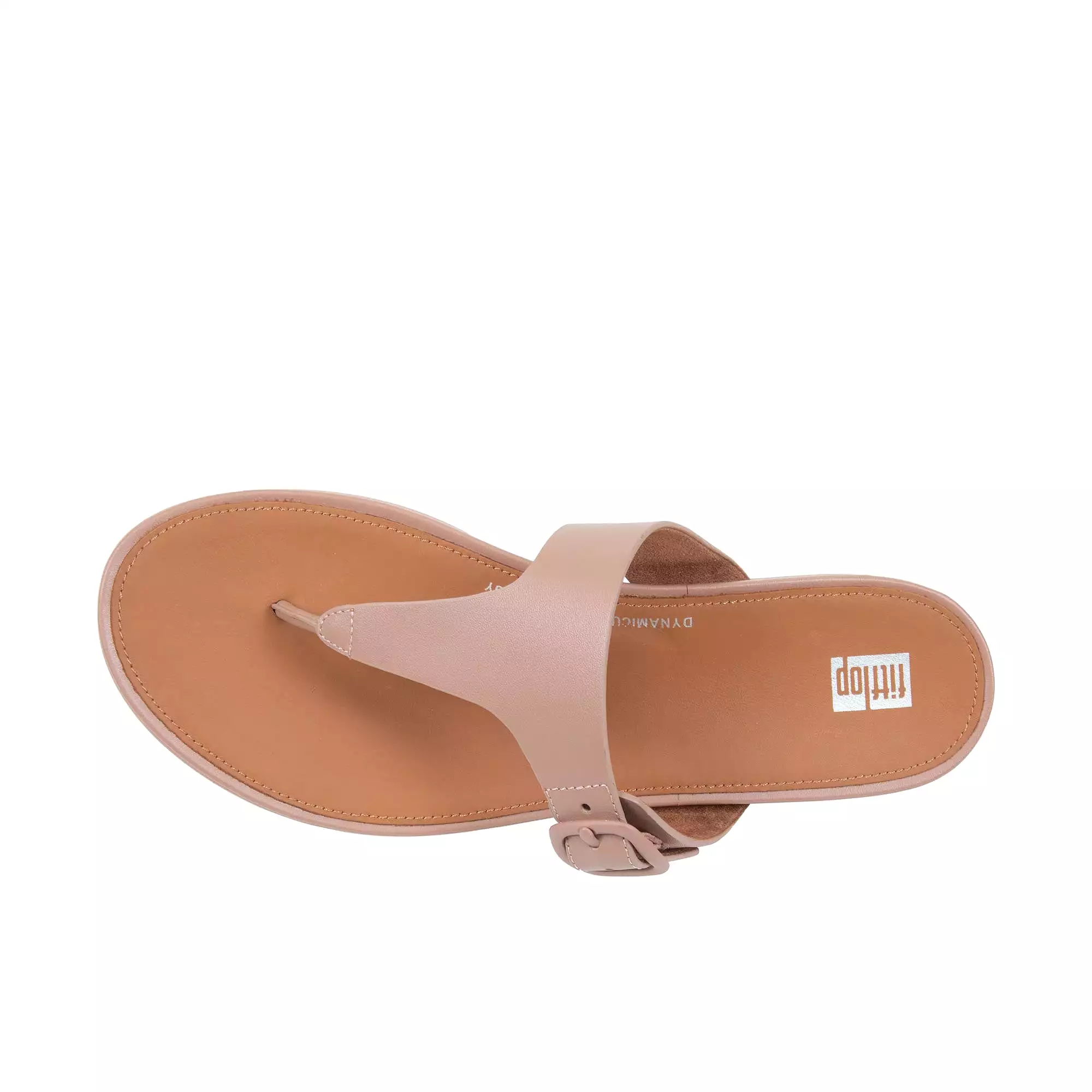 FitFlop Gracie Leather Toe Post Sandals - Beige