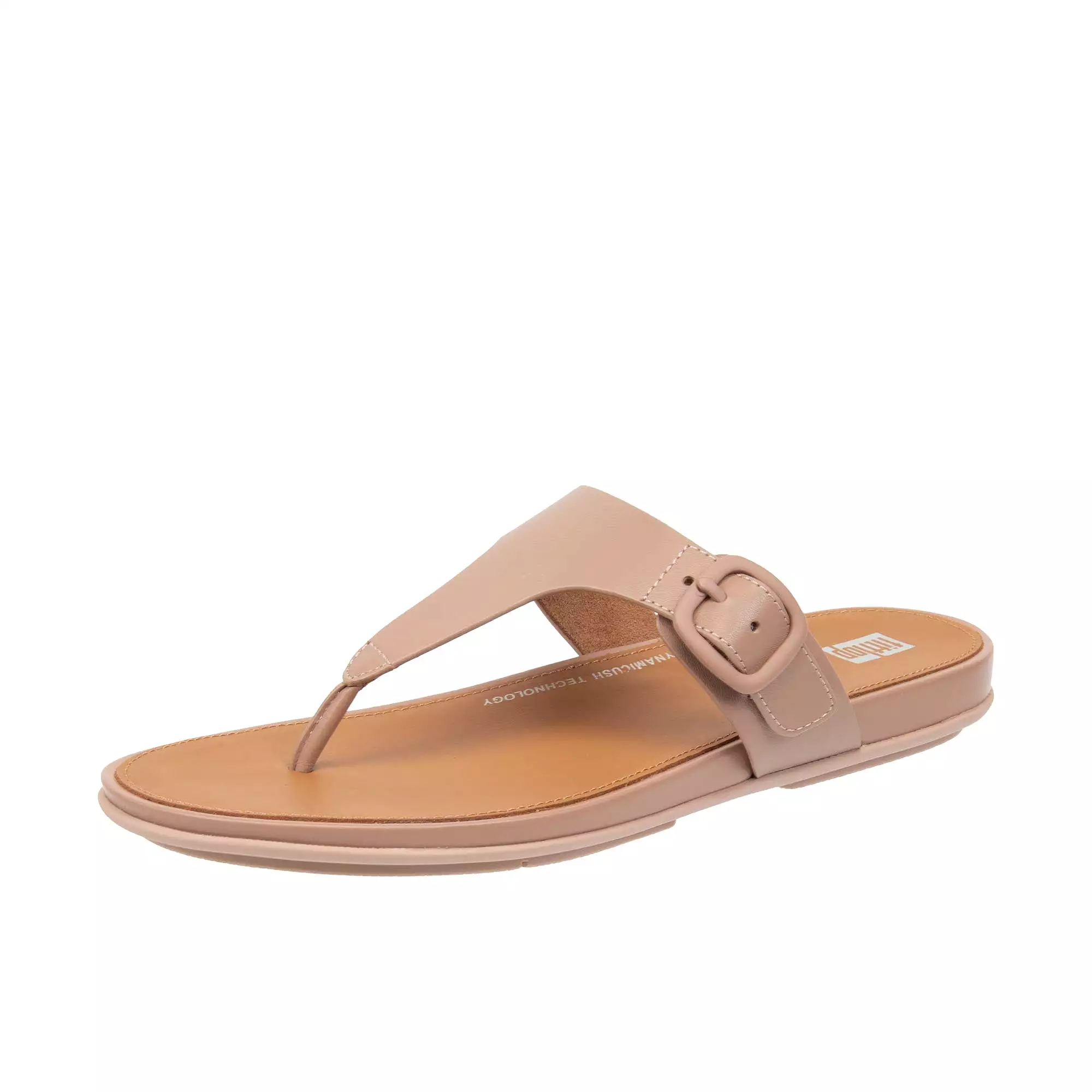 FitFlop Gracie Leather Toe Post Sandals - Beige