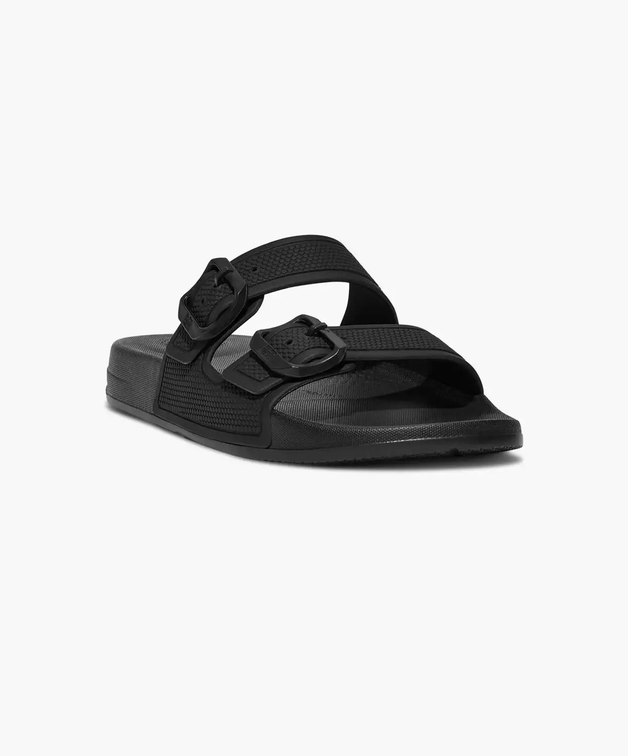 FitFlop iQushion Buckle Slides All Black