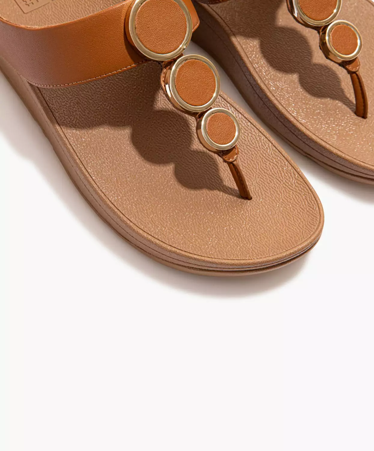 FitFlop Leather Brown Toe Post Sandals