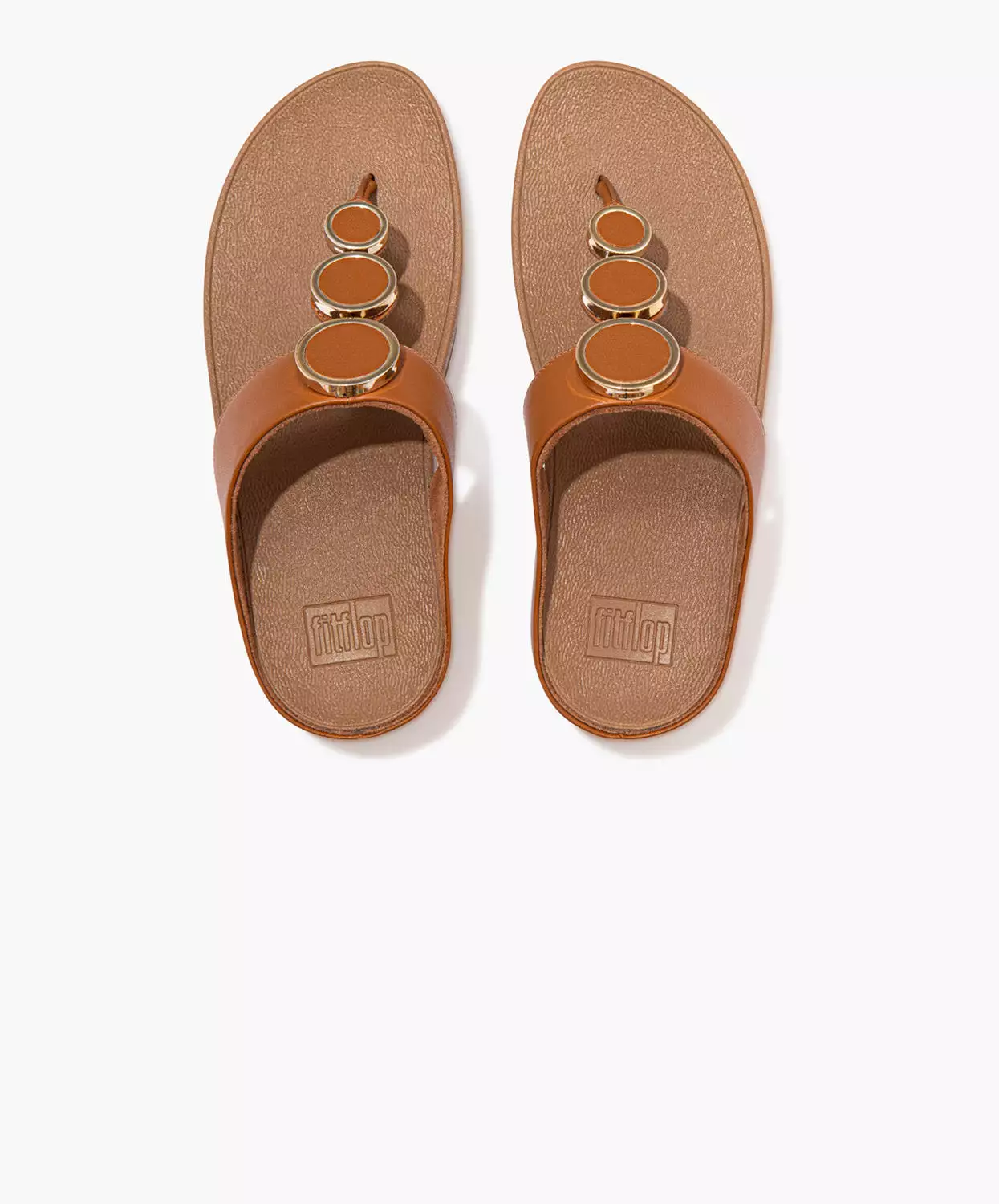 FitFlop Leather Brown Toe Post Sandals