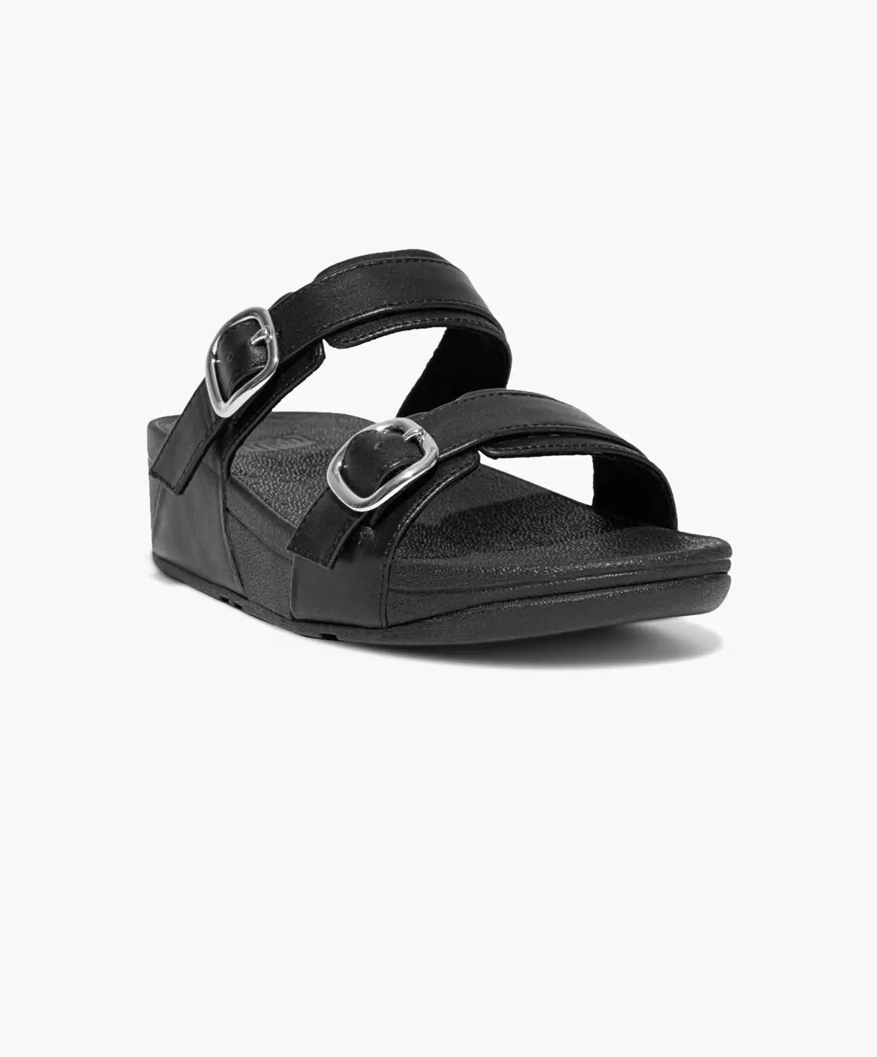 FitFlop Lulu Black Adjustable Leather Slides