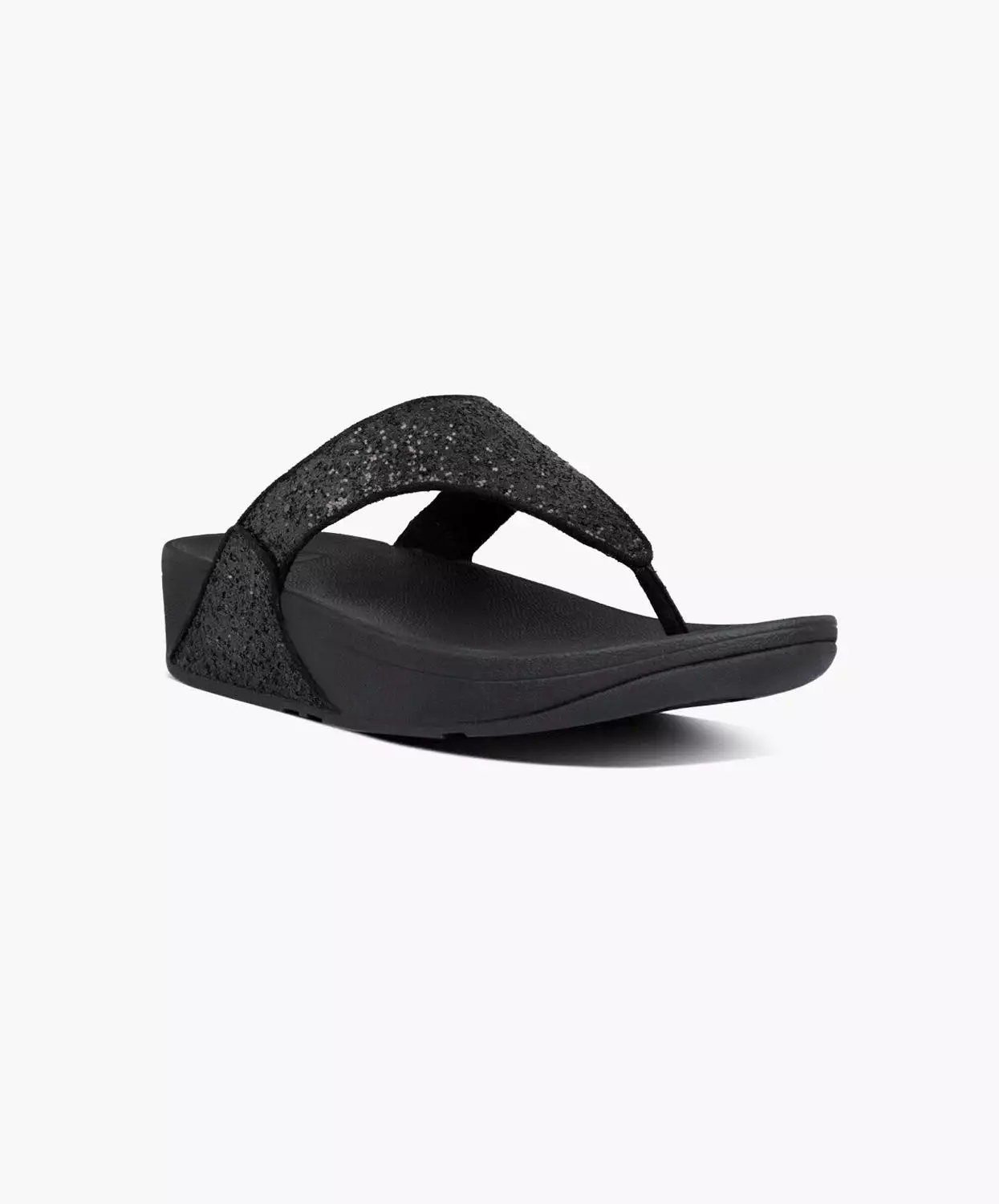 FitFlop Lulu Black Glitter Sandals