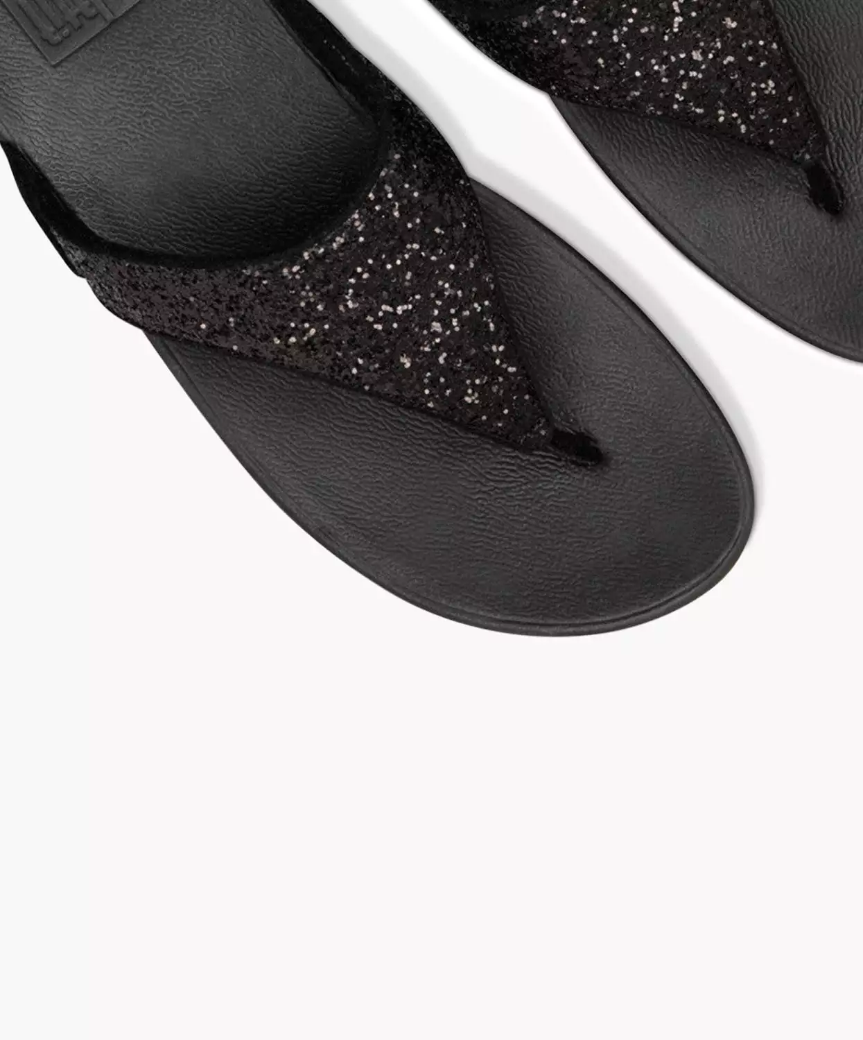 FitFlop Lulu Black Glitter Sandals