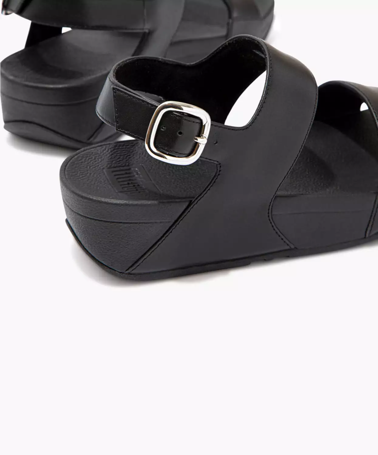 FitFlop Lulu Black Leather Back-Strap Sandals