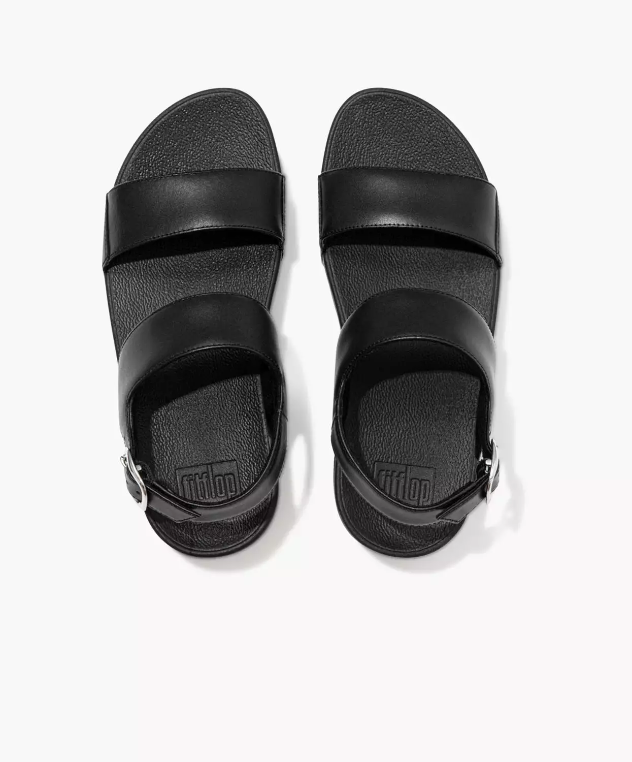 FitFlop Lulu Black Leather Back-Strap Sandals