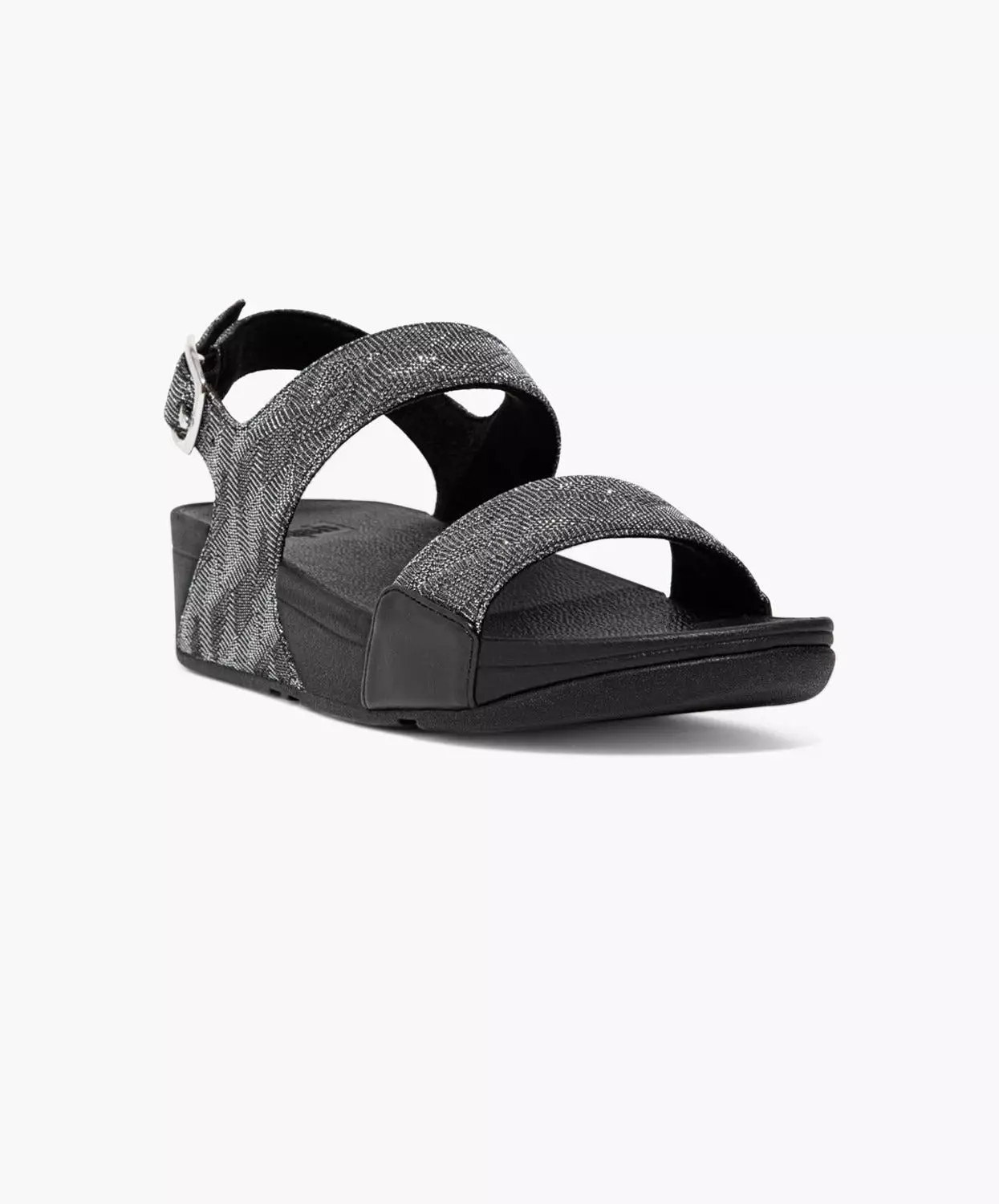 FitFlop Lulu Glitz Black Back-Strap Sandals.