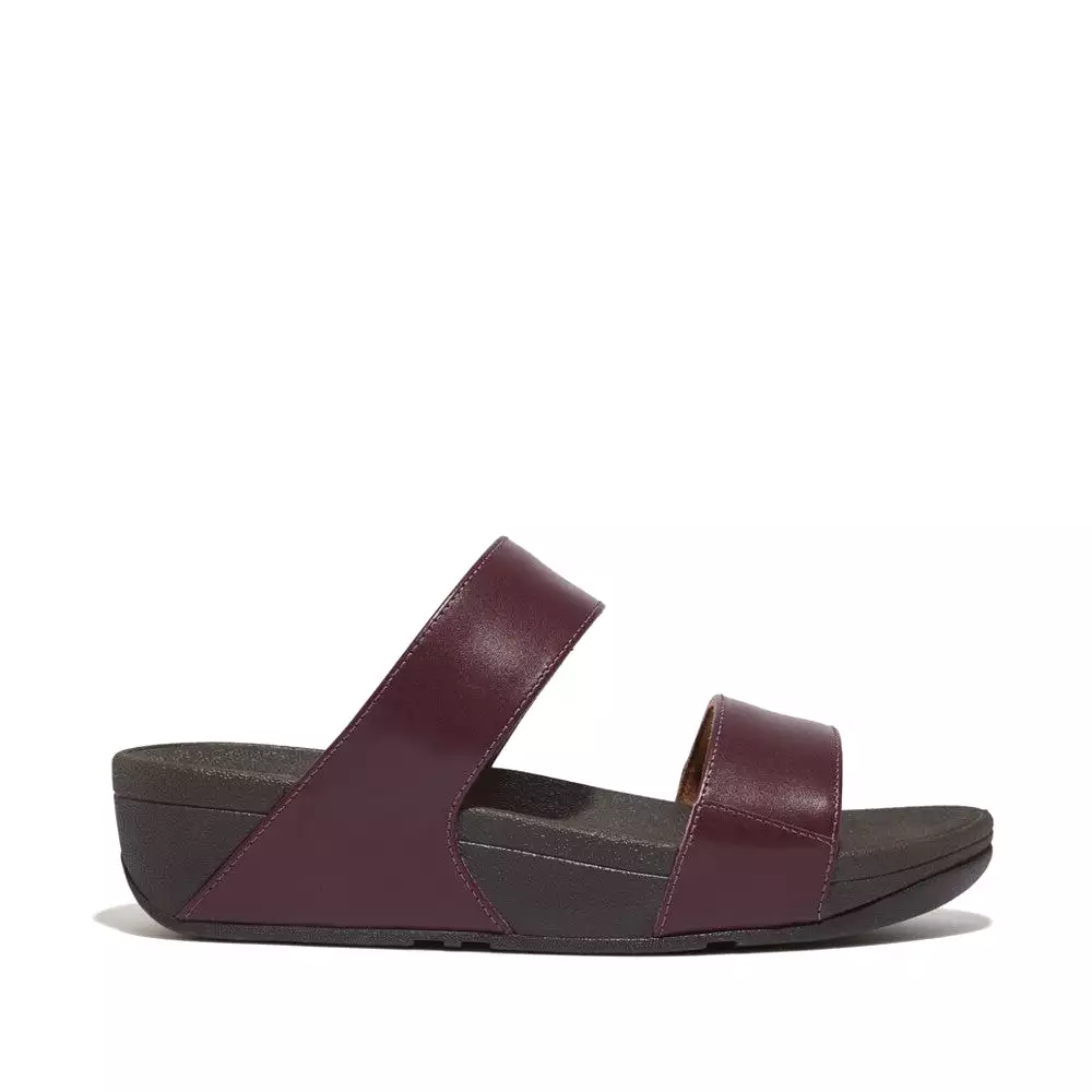 FitFlop Lulu Leather Slides Plum - Shop now for fashionable and comfortable women's plum leather slides from FitFlop.