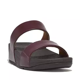 FitFlop Lulu Leather Slides Plum - Shop now for fashionable and comfortable women's plum leather slides from FitFlop.