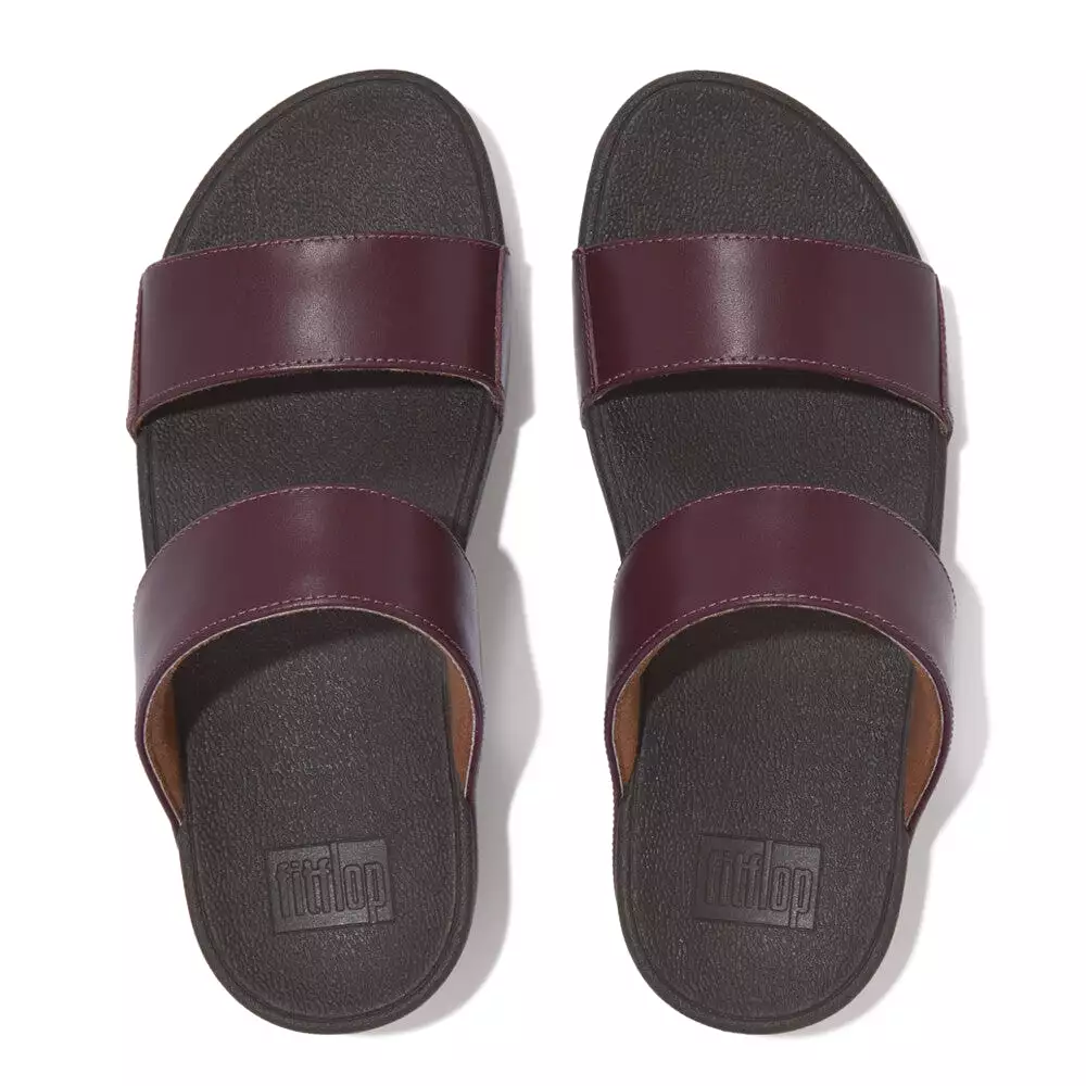 FitFlop Lulu Leather Slides Plum - Shop now for fashionable and comfortable women's plum leather slides from FitFlop.