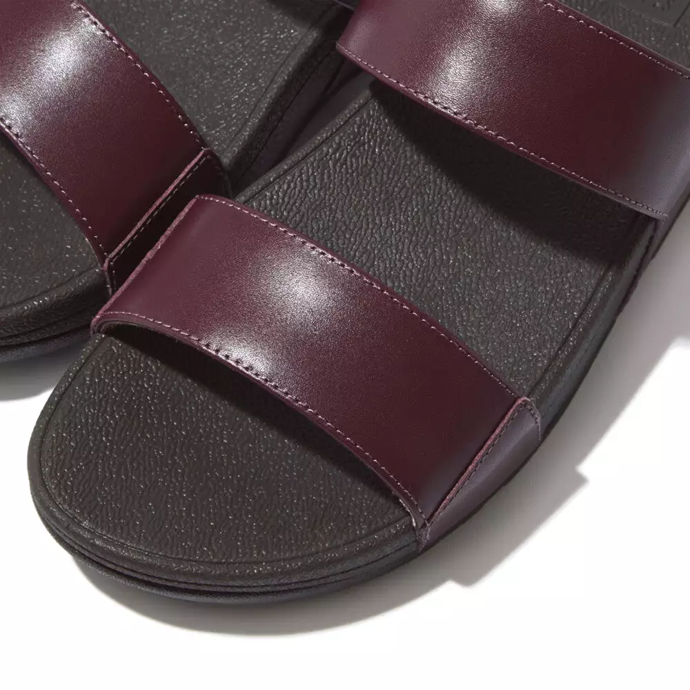 FitFlop Lulu Leather Slides Plum - Shop now for fashionable and comfortable women's plum leather slides from FitFlop.