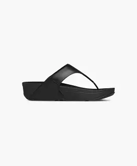 FitFlop Lulu Leather Toe Post Sandals - Black