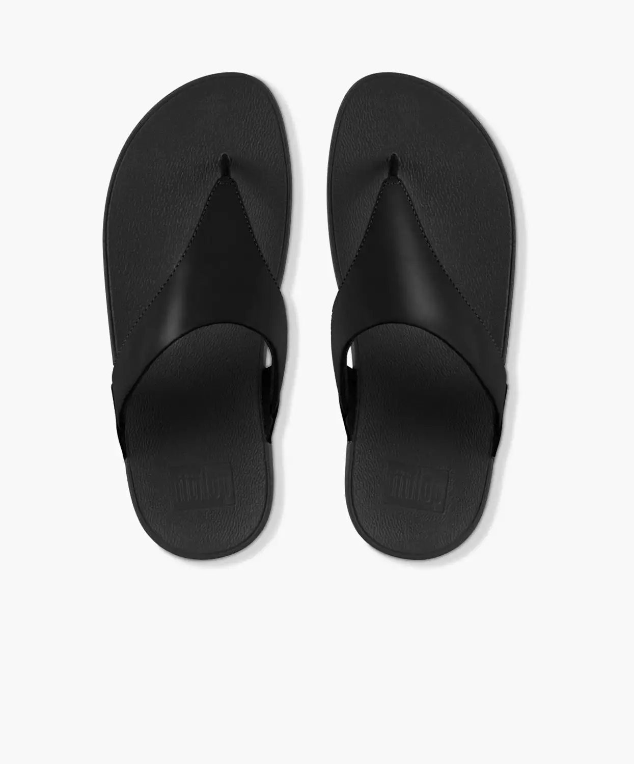 FitFlop Lulu Leather Toe Post Sandals - Black