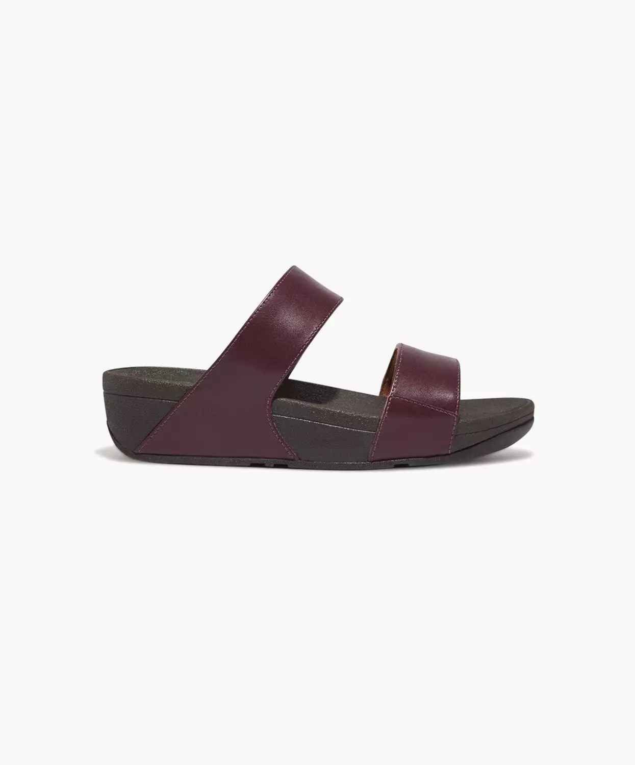 FitFlop Lulu Plum Adjustable Leather Slides