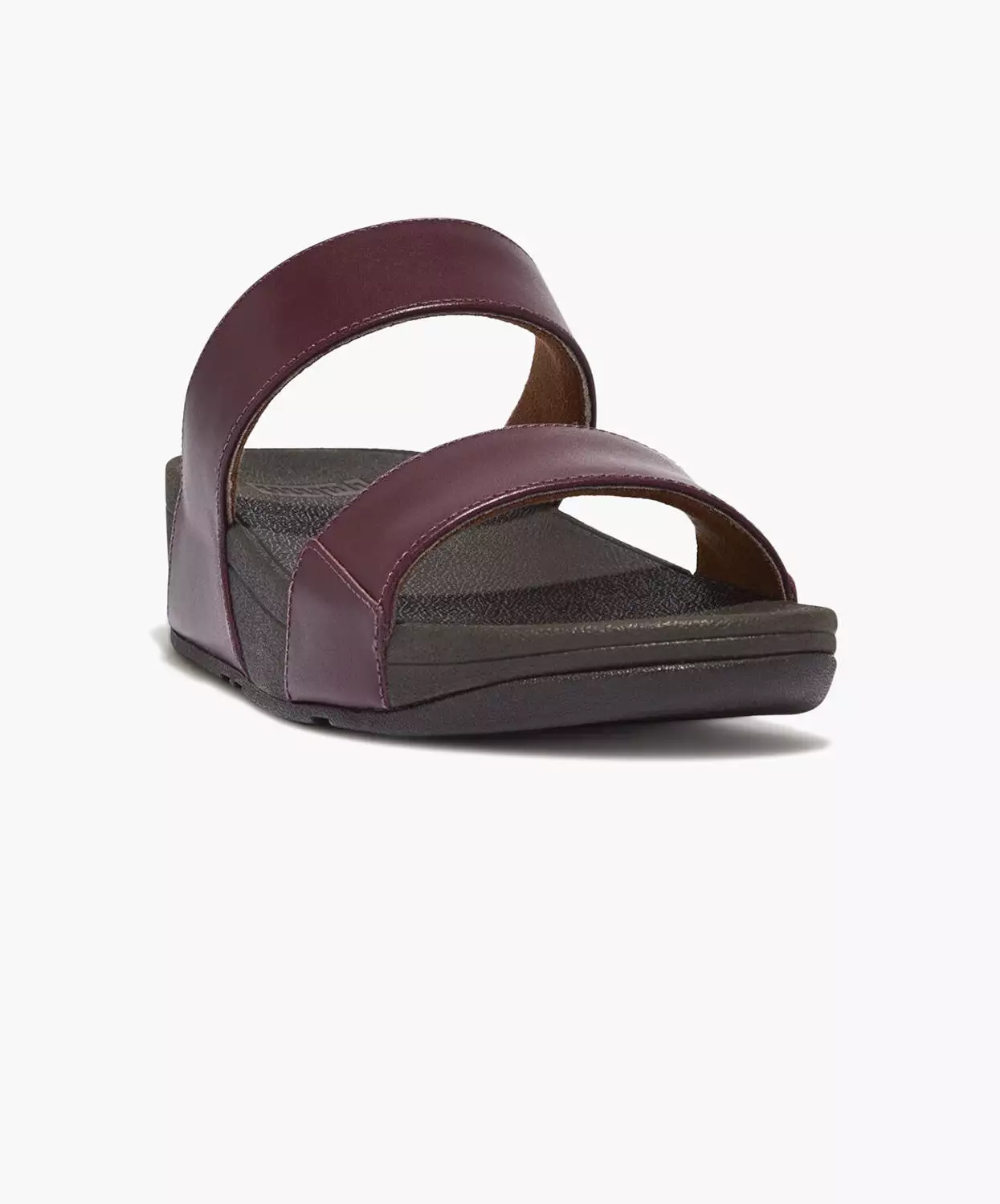 FitFlop Lulu Plum Adjustable Leather Slides