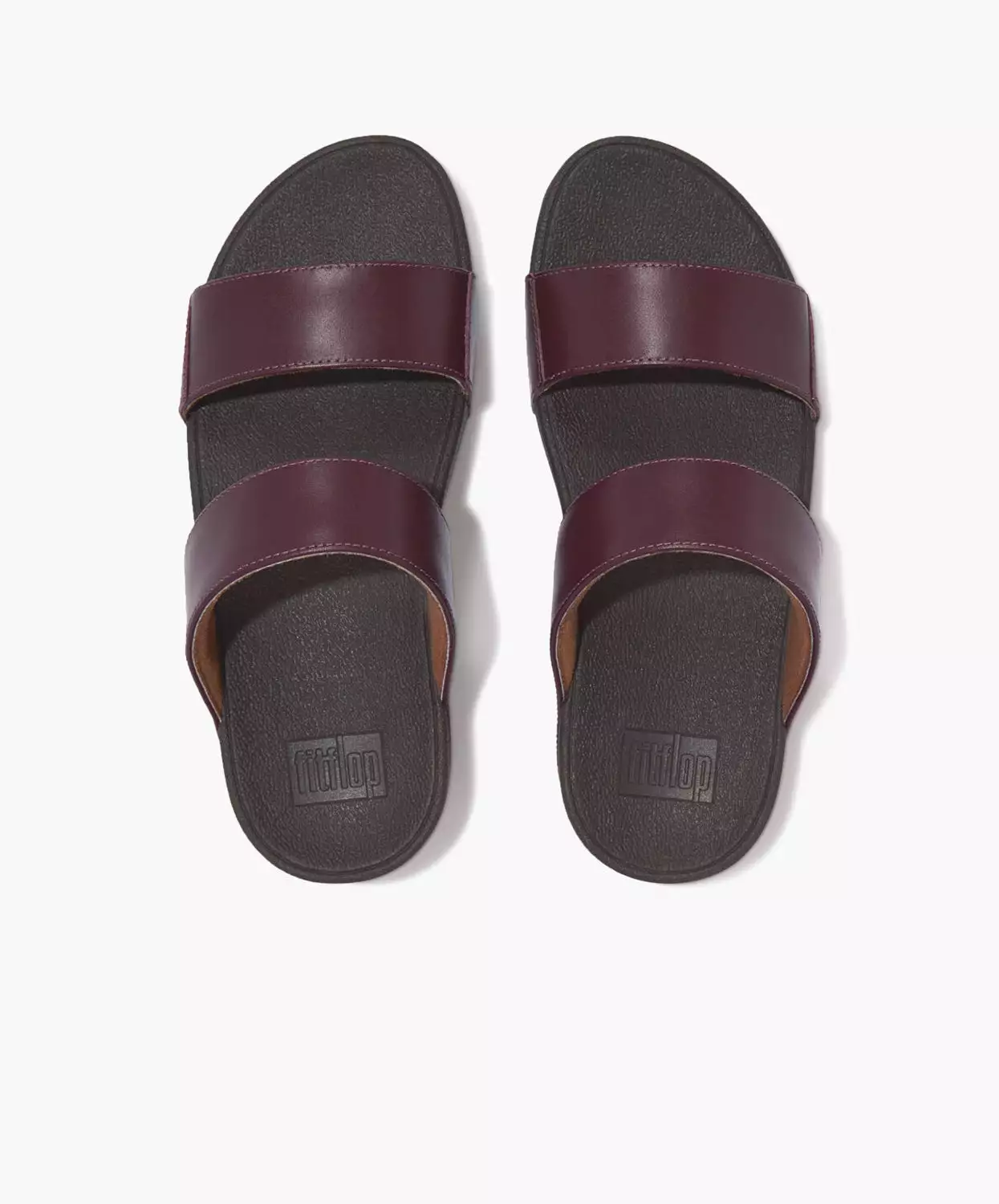 FitFlop Lulu Plum Adjustable Leather Slides