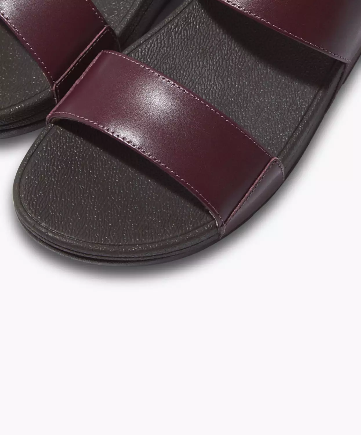 FitFlop Lulu Plum Adjustable Leather Slides