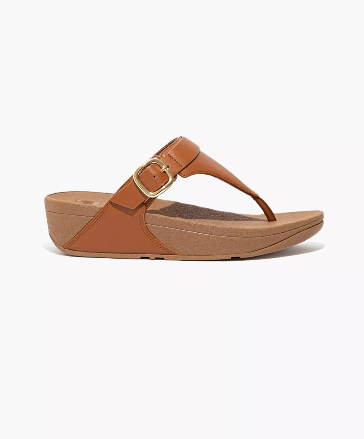 Fitflop Lulu Tan Leather Sandals - Adjustable Toe Post