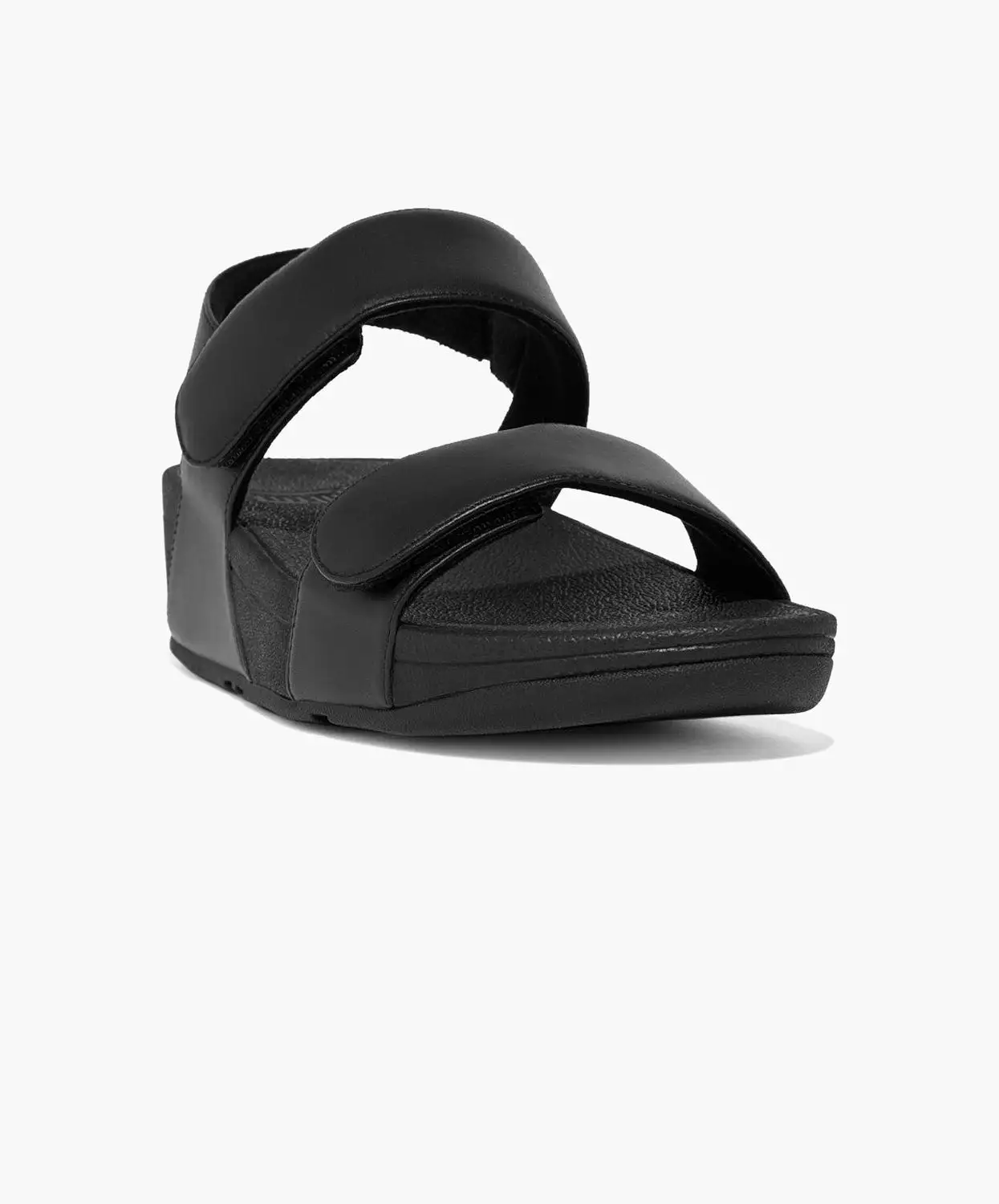 FitFlop Lulu Velcro Leather Black Back-Strap Sandal