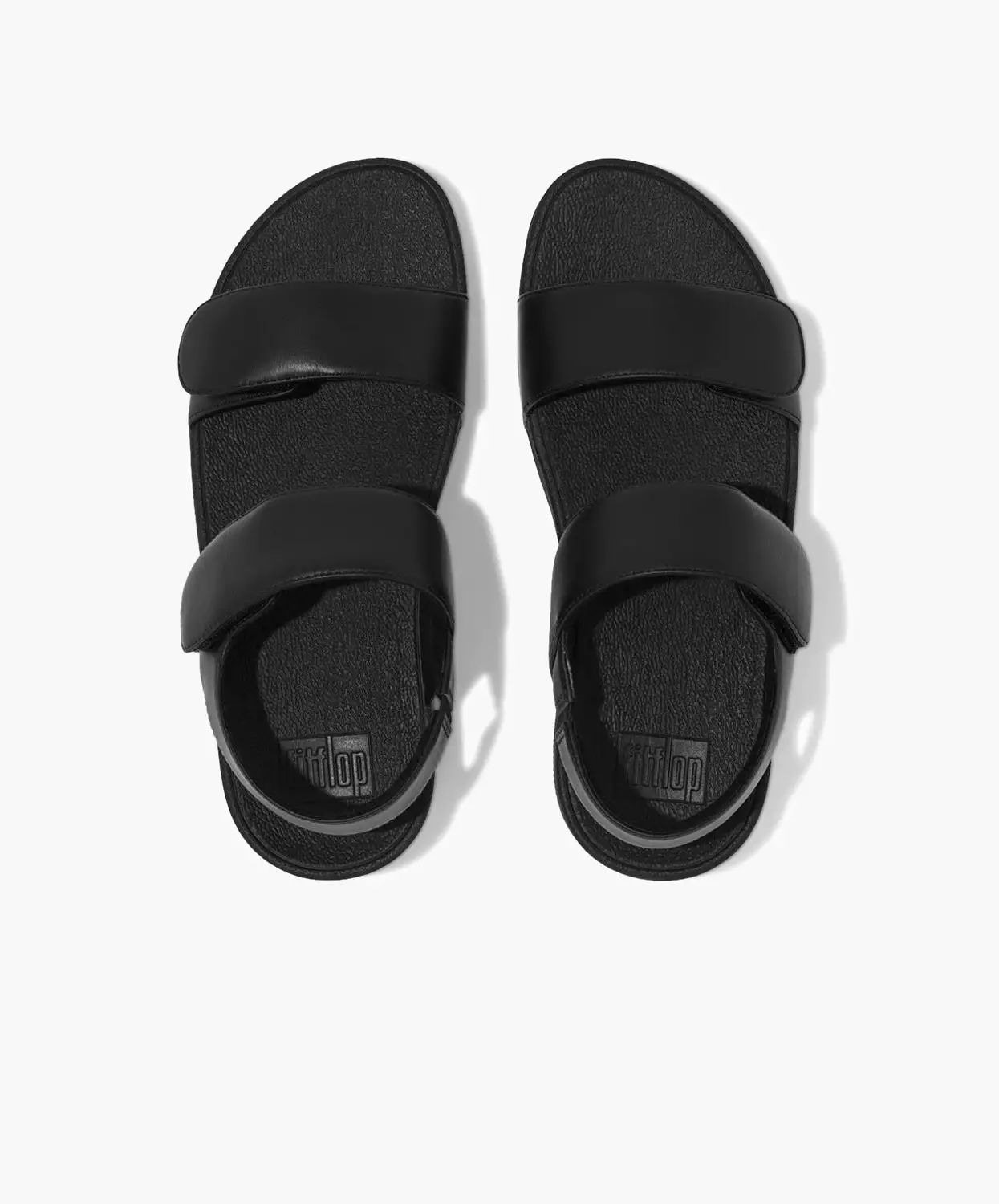 FitFlop Lulu Velcro Leather Black Back-Strap Sandal