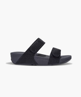 FitFlop Navy Adjustable Shimmerlux Slides for Women