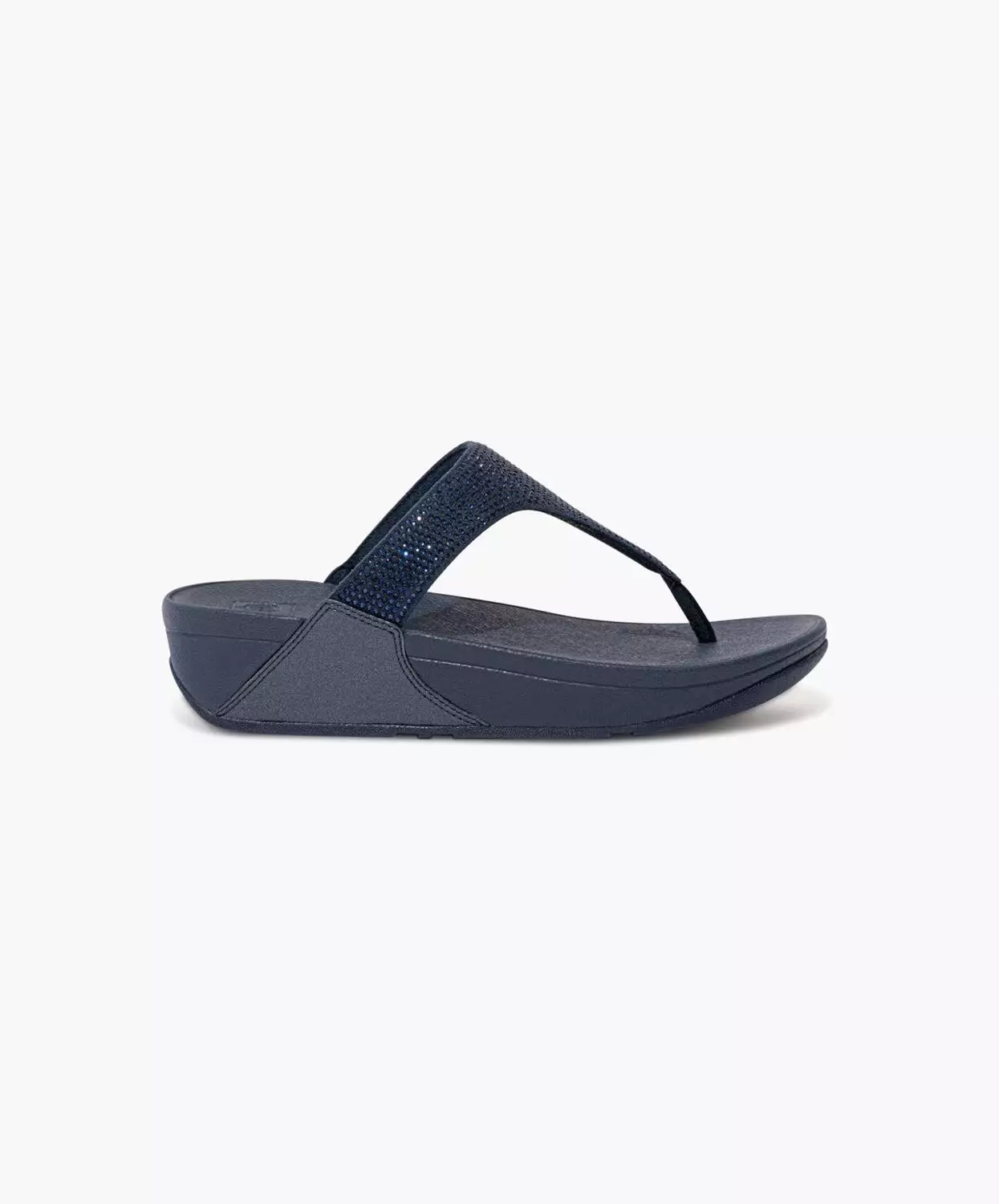 FitFlop Navy Crystal Embellished Toe Post Sandals.