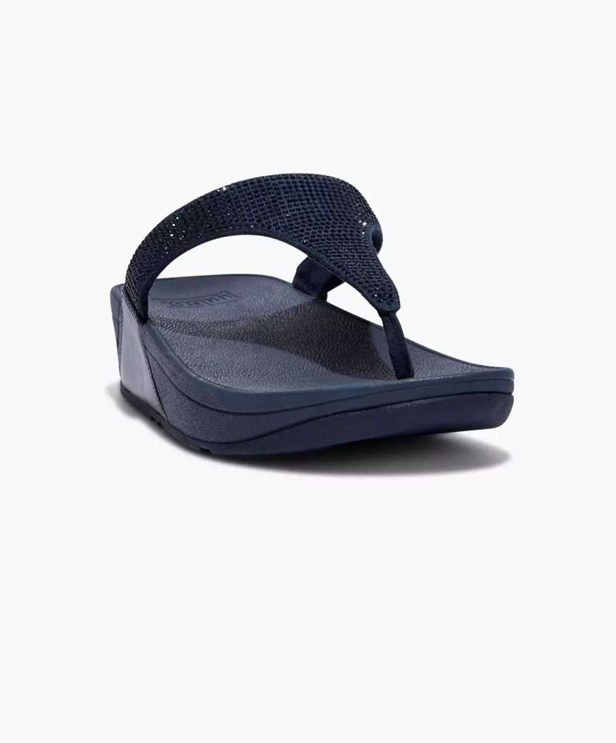 FitFlop Navy Crystal Embellished Toe Post Sandals.