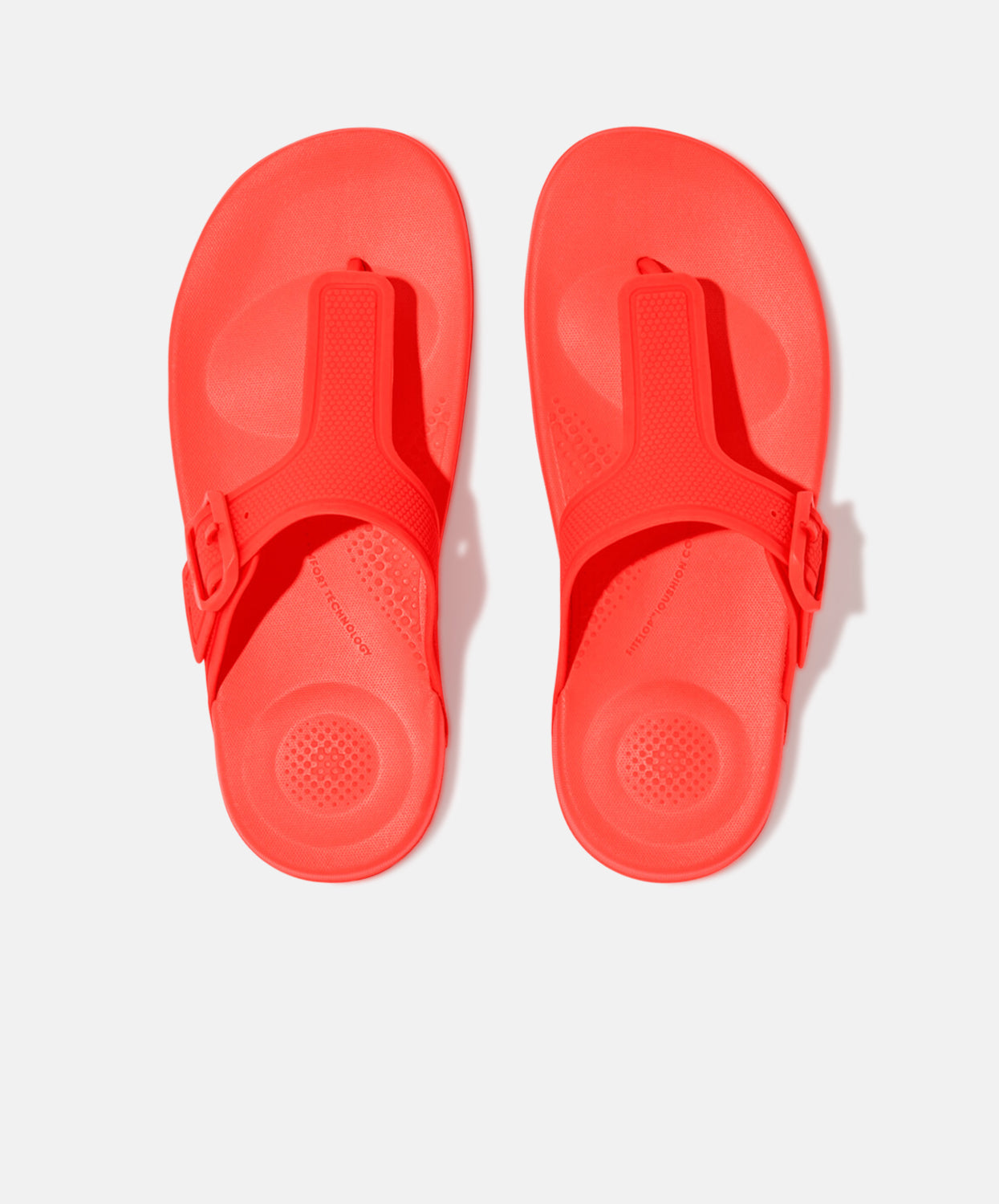 FitFlop Neon Orange Flip-Flops with Adjustable Buckle - Iqushion Collection