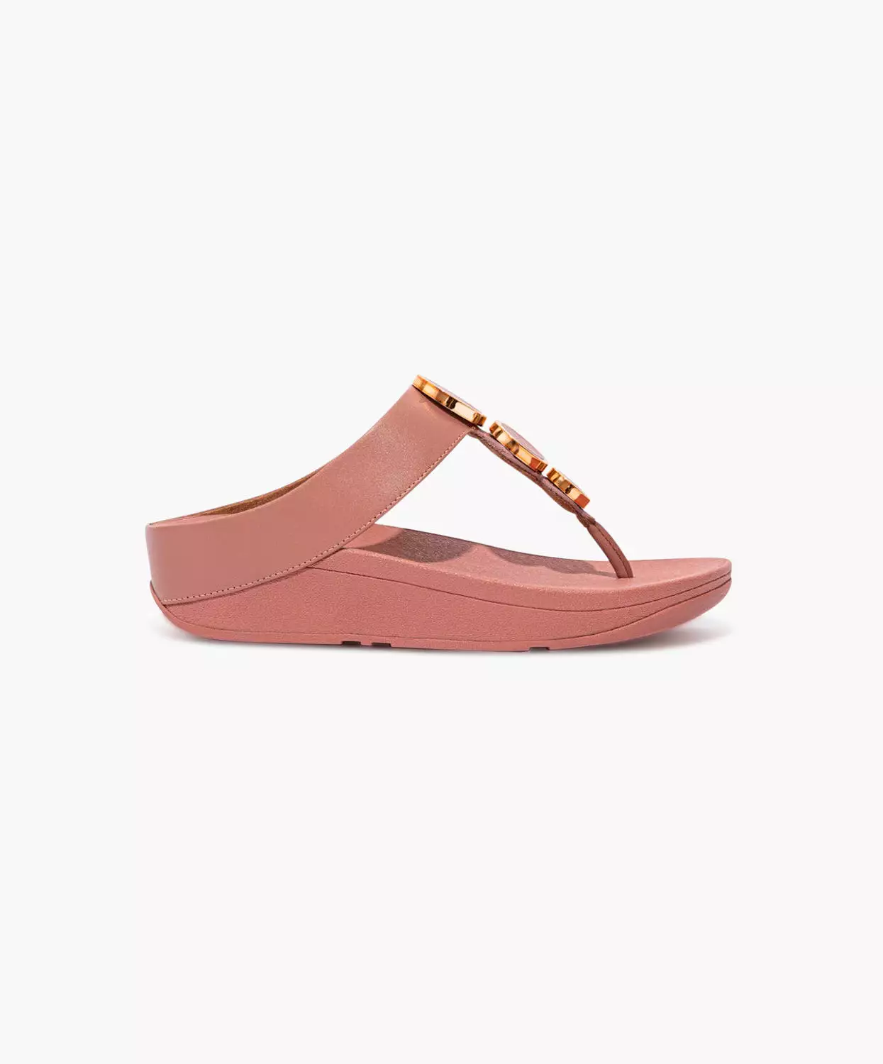 FitFlop Pink Leather Toe Post Sandals