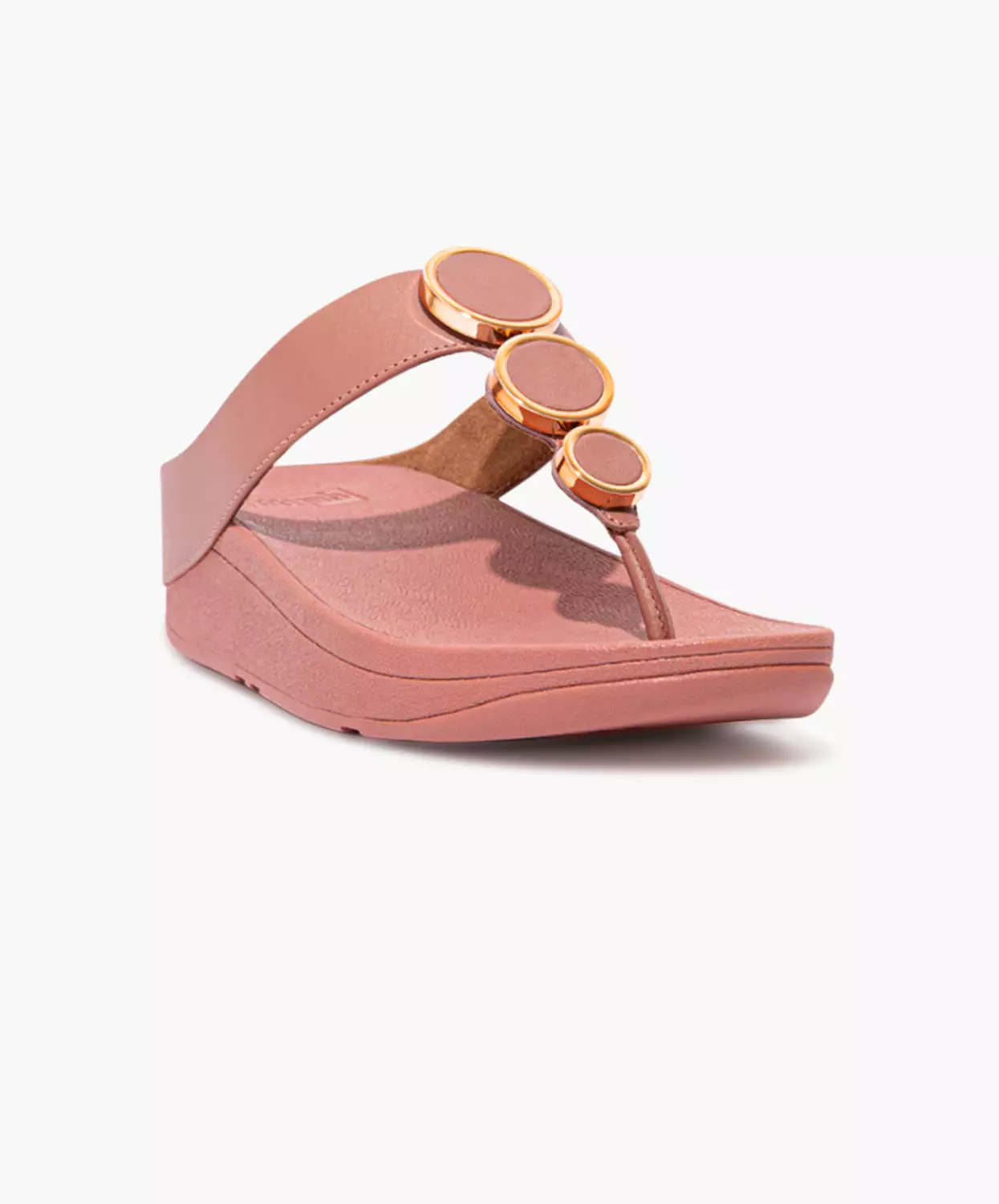 FitFlop Pink Leather Toe Post Sandals