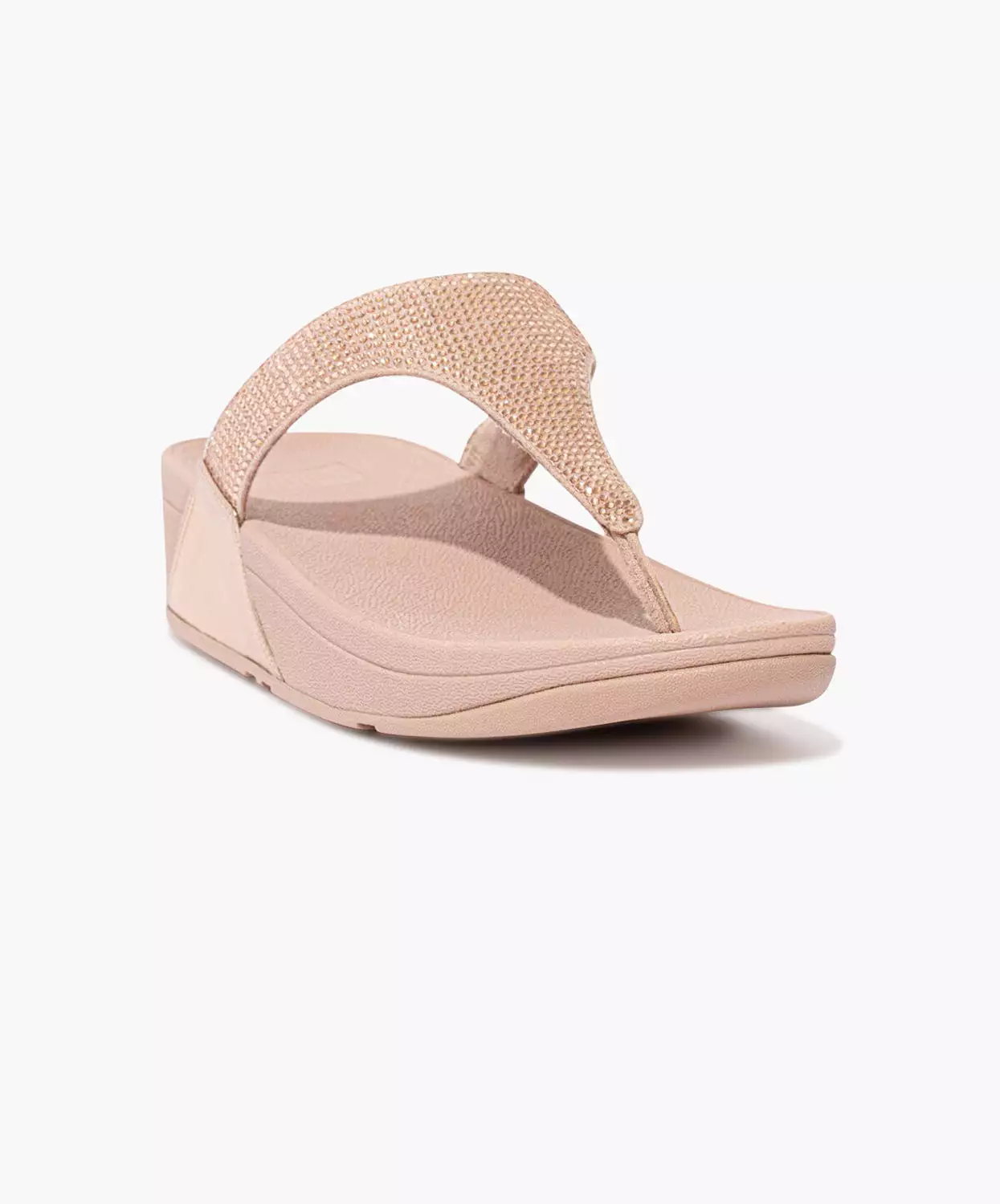 FitFlop Rose Gold Sandals with Crystal Embellishments