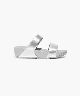 FitFlop Silver Leather Slides - Lulu Collection