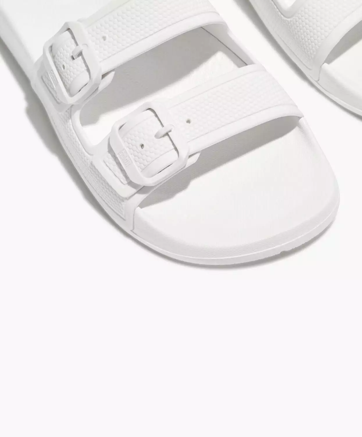 FitFlop Two Bar Buckle Slides White