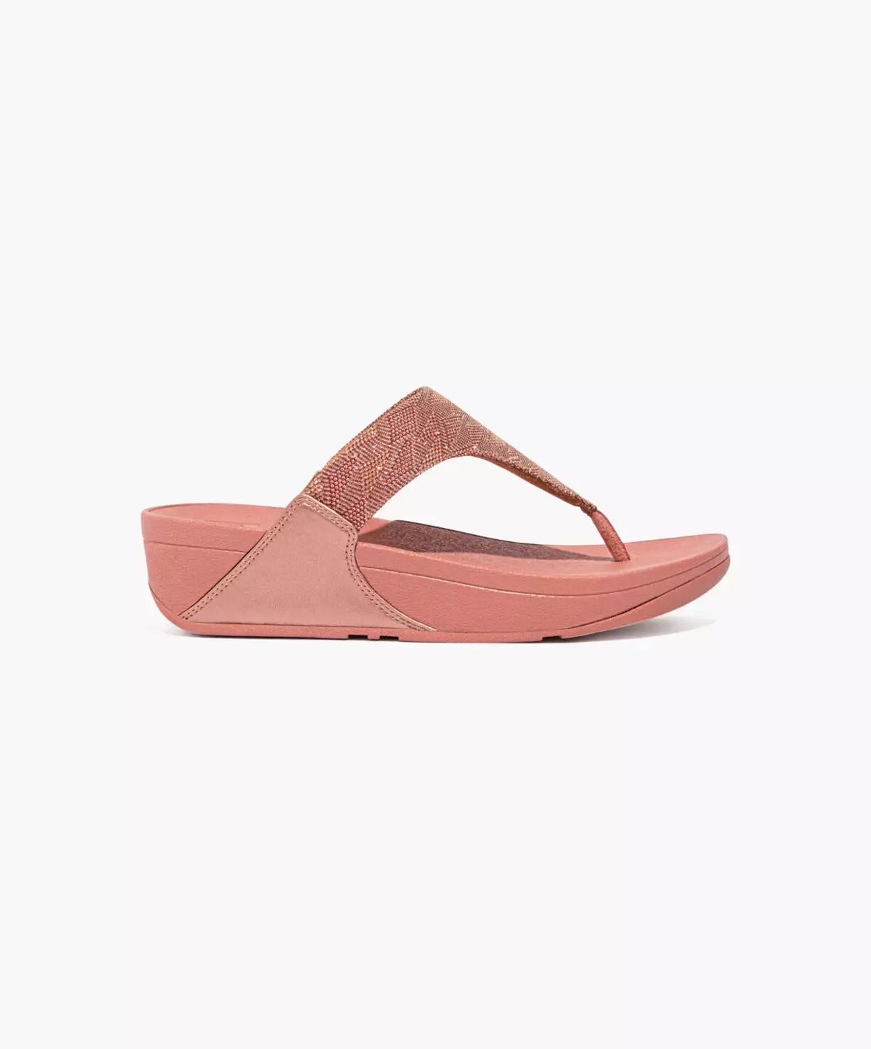 FitFlop Warm Rose Sandals - Lulu Glitz Toe-Post