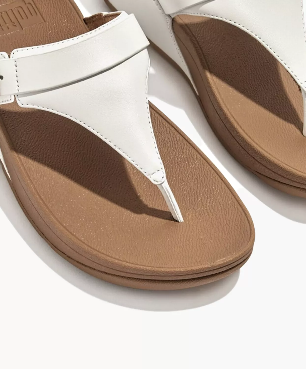 Fitflop White Adjustable Leather Toe Post Sandals