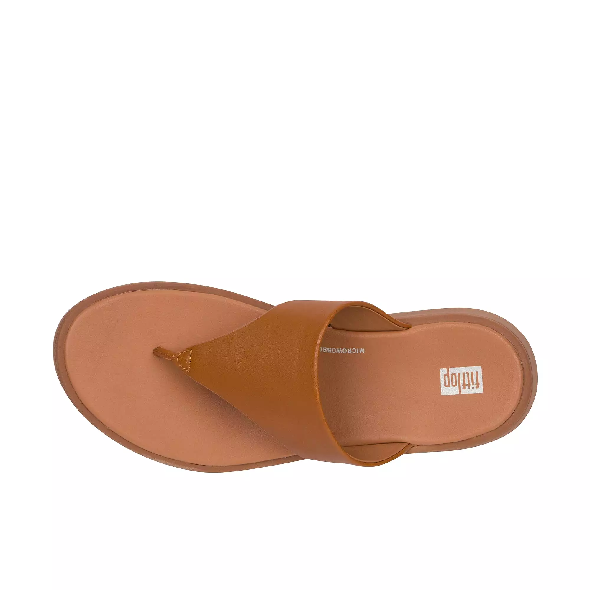 FitFlop Women's Leather Toe Post Sandals Light Tan