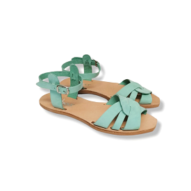 Flat Leather Sandalinas - Calliroe Mint