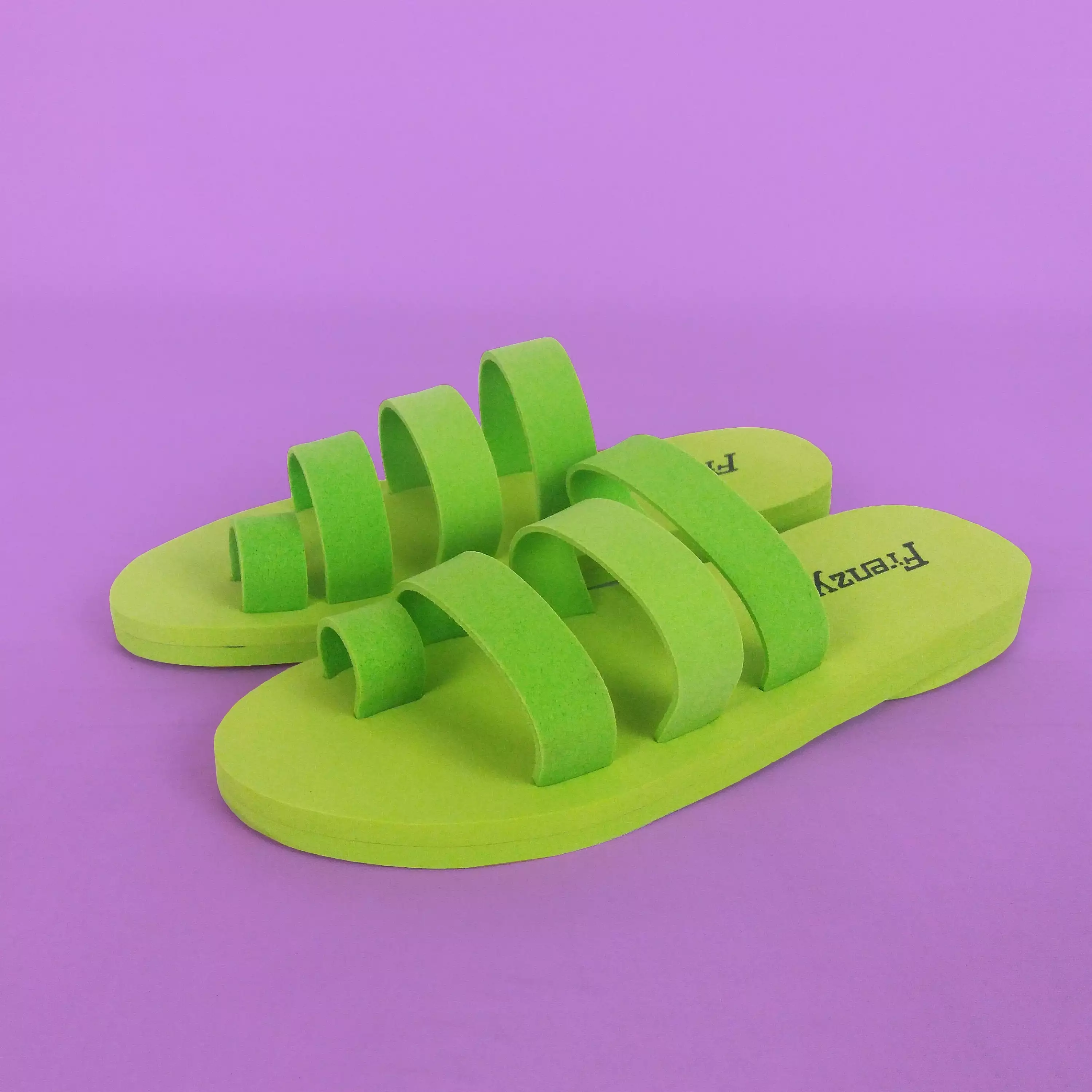 Fluorescent Green Foam Flip-Flops - Brand New - Size 37-37.5 (UK 4)