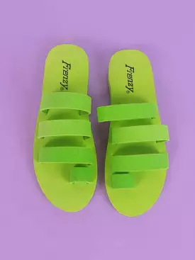 Fluorescent Green Foam Flip-Flops - Brand New - Size 37-37.5 (UK 4)