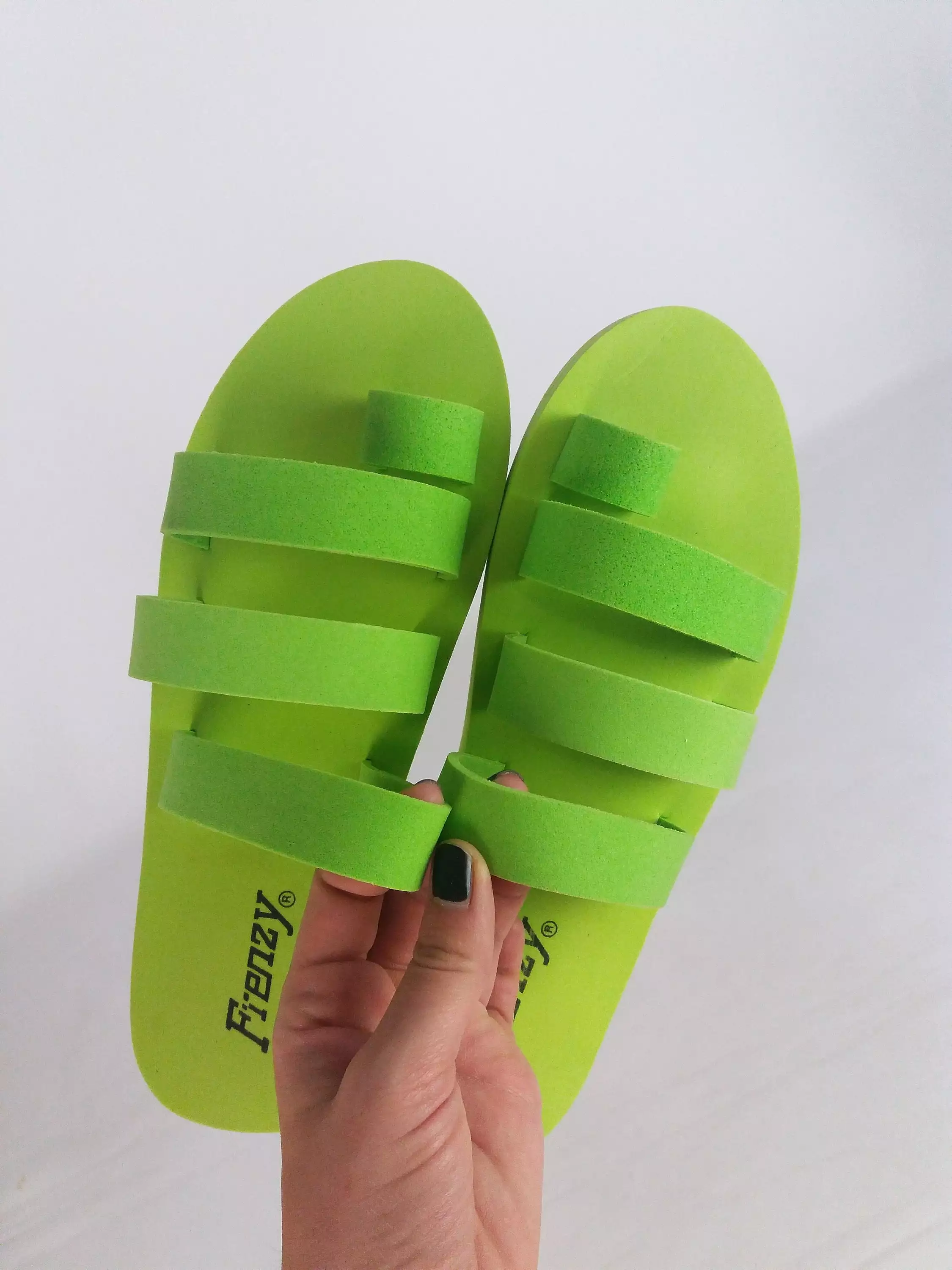 Fluorescent Green Foam Flip-Flops - Brand New - Size 37-37.5 (UK 4)