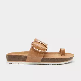 Frankie4 Blonde Croc Emboss Sandals