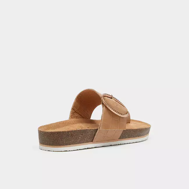 Frankie4 Blonde Croc Emboss Sandals