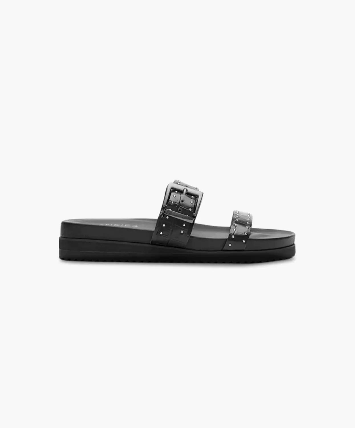 FRANKIE4 Elsa Black Slide - Croc Embossed