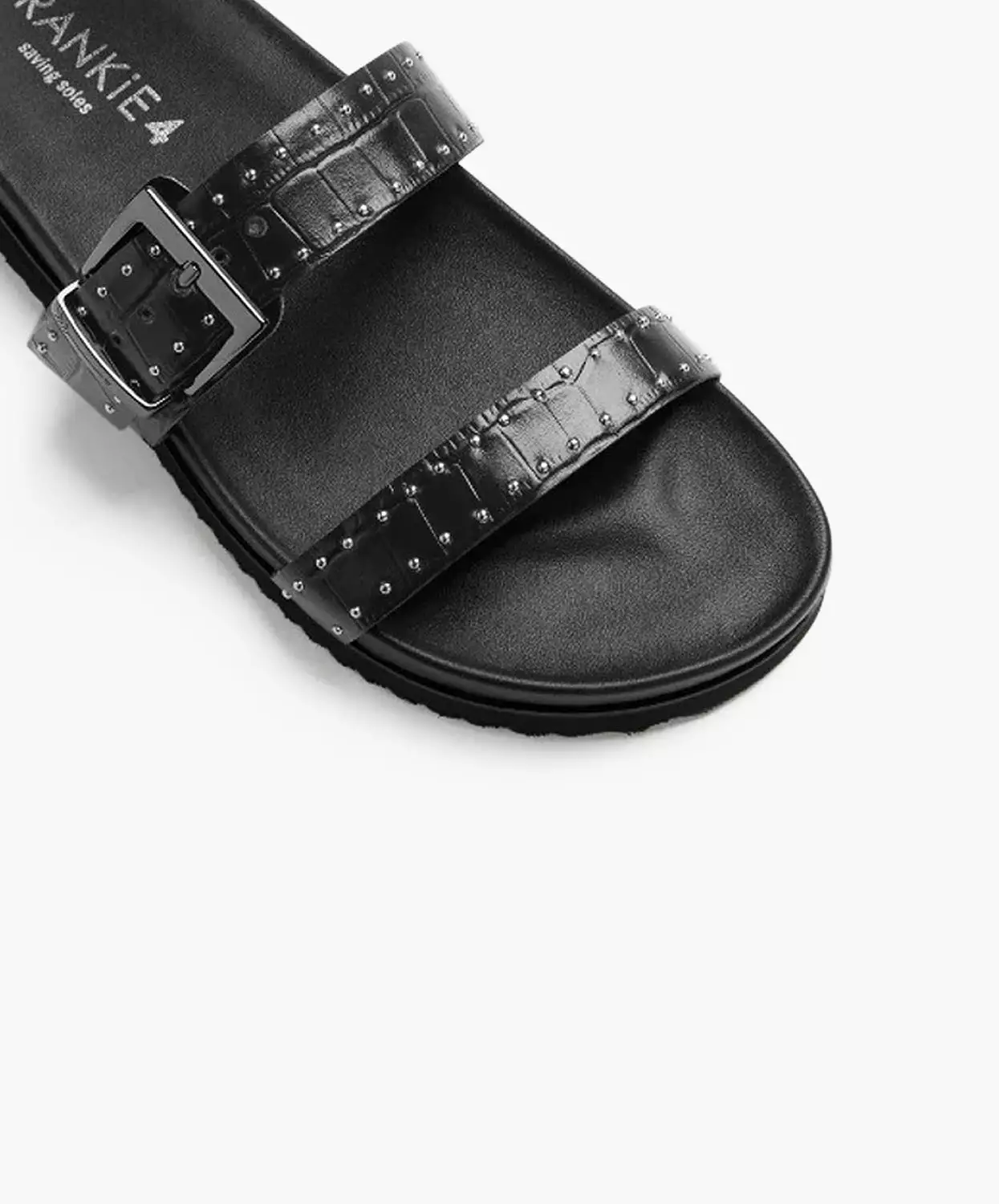 FRANKIE4 Elsa Black Slide - Croc Embossed