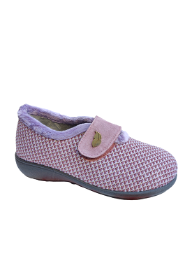 Fur Trimmed Bedroom Slippers Lilac Plumaflex Memory Foam - 14119