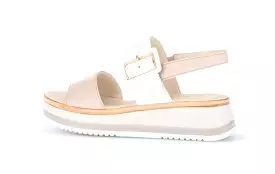 GABOR Cream White Low Wedge Sandal 74459