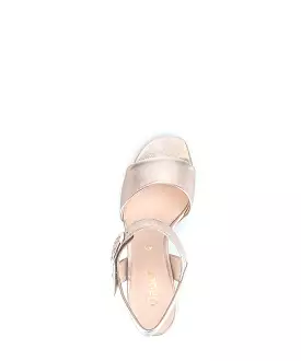 GABOR gold leather sandal with block heel 70062